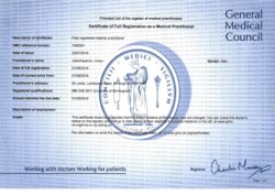 General Medical Council (UK) — Certificate of Full Registration