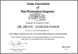 Dr. Jirayu Jatechayanon — AAHRS Lifetime Member Certificate